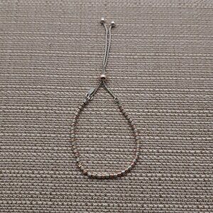7 Inch Sterling Silver And Rose Gold Plated Adjustable Bracelet A2862